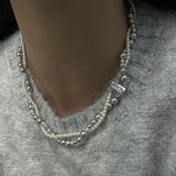S925 Sterling Silver Shijia Pearl Necklace Women's Versatile Collar Chain