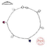 S925 Silver Heart Peach Charm Zircon Bracelet Fine Jewelry