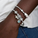 925 Sterling Silver Pav? Clip Charm Beads for Bracelet Jewelry Making