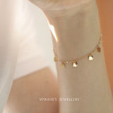 S925 Sterling Silver Small Coin Element Bracelet Female