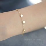 S925 Sterling Silver Small Coin Element Bracelet Female