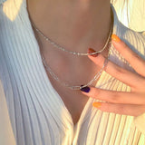 S925 Snake Bone Chain Necklace Women Sterling Silver Light Temperament Jewelry