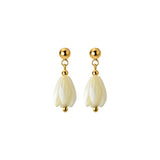 925 Silver Bead Shell Tulip Stud Earrings Wedding Party Jewelry Gift