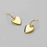 Sterling Silver Love Earrings Vintage Peach Heart Hip-Hop