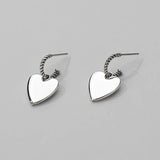 Sterling Silver Love Earrings Vintage Peach Heart Hip-Hop