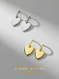 Sterling Silver Love Earrings Vintage Peach Heart Hip-Hop