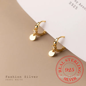 S925 Sterling Silver Geometric Earrings 14K Plated Ear Jewelry Gift