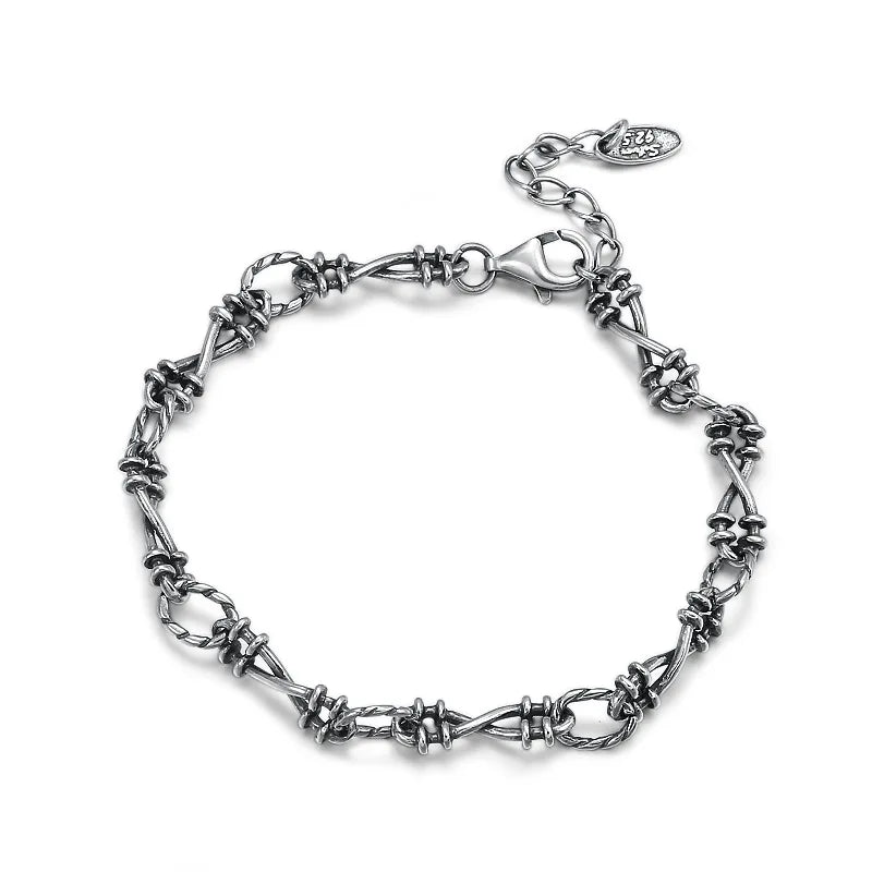 S925 Silver Linen Flower Bracelet Female with Extension