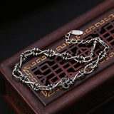S925 Silver Linen Flower Bracelet Female with Extension