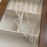 S925 Sterling Silver Hand-clasped Beads Necklace Female INS Minimalist Cold Wind