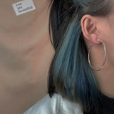 S925 Sterling Silver Hoop Earrings Exaggerated Celebrity Style