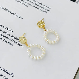 Baroque Pearl Earrings Romantic Wedding Accessories