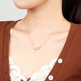 Sterling Silver Diamond Necklace Angel's Wing Sacred Geometric Jewelry