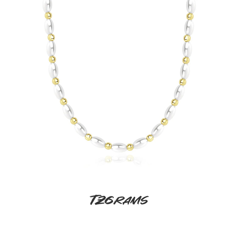 S925 Sterling Silver Pearl Beaded Chocker Necklace