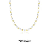 S925 Sterling Silver Pearl Beaded Chocker Necklace