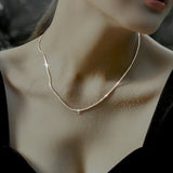 S925 Sterling Silver Necklace 1mm Snake Bone Chain