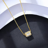 Sterling Silver Necklace With Man-made Diamond Pendant
