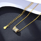 Sterling Silver Necklace With Man-made Diamond Pendant