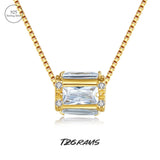 Sterling Silver Necklace With Man-made Diamond Pendant
