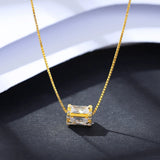 Sterling Silver Necklace With Man-made Diamond Pendant