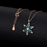 Sterling Silver Snowflake Necklace Rose Plated Party Jewelry