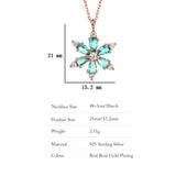 Sterling Silver Snowflake Necklace Rose Plated Party Jewelry
