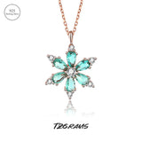 Sterling Silver Snowflake Necklace Rose Plated Party Jewelry