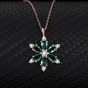 Sterling Silver Snowflake Necklace Rose Plated Party Jewelry
