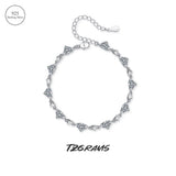 S925 Silver Diamond Heart Glossy Wedding Accessories
