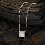925 Silver Diamond Necklace Platinum-Plated Tank Chain