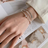 S925 Sterling Silver Bead Collection Link Bracelet Charm Chain