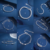 S925 Sterling Silver Bead Collection Link Bracelet Charm Chain