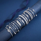 S925 Sterling Silver Bead Collection Link Bracelet Charm Chain