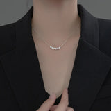 S925 Sterling Silver Synthetic Pearl Necklace for Women