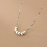 S925 Sterling Silver Synthetic Pearl Necklace for Women