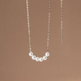 S925 Sterling Silver Synthetic Pearl Necklace for Women