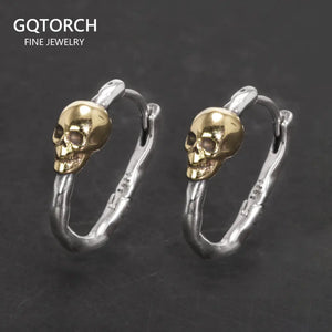 Skull Hoop Earrings Vintage Punk Jewelry