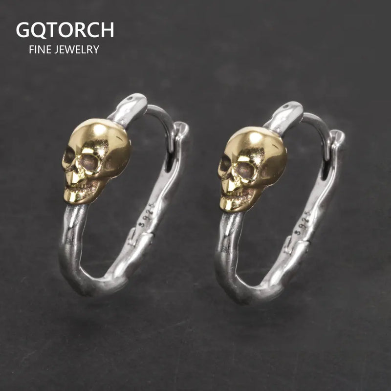 Skull Hoop Earrings Vintage Punk Jewelry