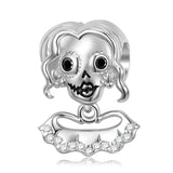 S925 Skull Bead Pendant Punk Halloween Bracelet Accessory