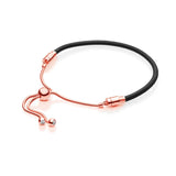 S925 Silver Sliding Clasp Bracelet Pink