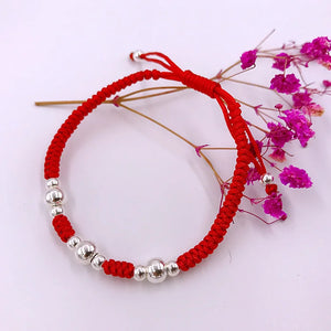 S925 Lucky Red Rope Bracelet Bangle Wax String Amulet High Jewelry