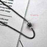 S925 Sterling Silver Small Crown Retro Necklace