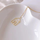 S925 Small House Necklace Japanese Style