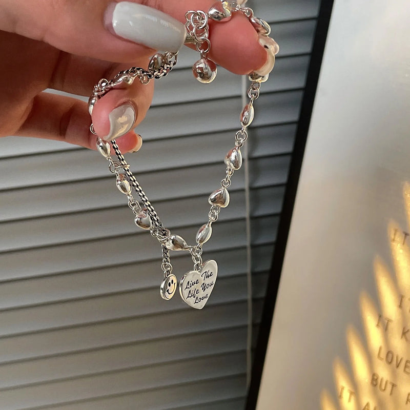 S925 Small Love Bracelet Letters Light Smile Summer Jewelry Gift