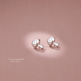 S925 Small Mushroom Stud Earrings For Women