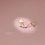 S925 Small Mushroom Stud Earrings For Women