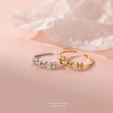 S925 Sterling Silver Pearl Flower Ring for Women