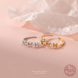 S925 Sterling Silver Pearl Flower Ring for Women