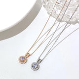 925 Silver Sun Women's Necklace Diamond Side Chain Silver Necklace