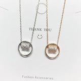 S925 Small Waist Diamond Round Necklace for Women
